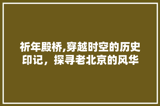 祈年殿桥,穿越时空的历史印记，探寻老北京的风华