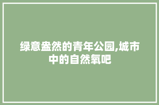 绿意盎然的青年公园,城市中的自然氧吧