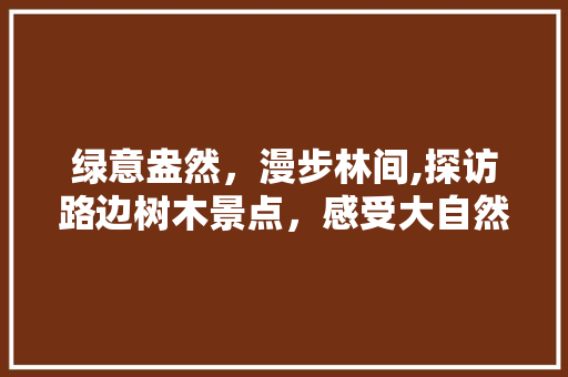 绿意盎然，漫步林间,探访路边树木景点，感受大自然的魅力