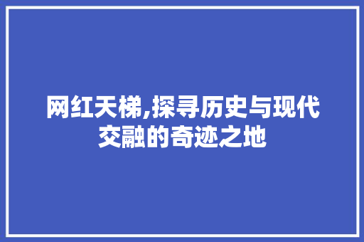 网红天梯,探寻历史与现代交融的奇迹之地