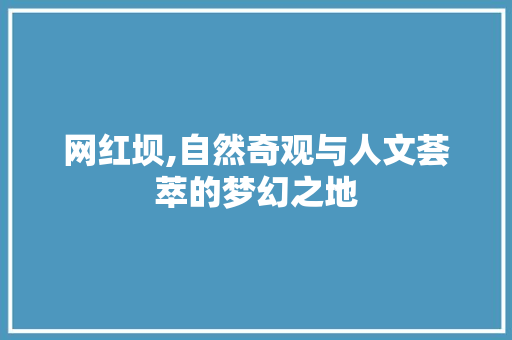 网红坝,自然奇观与人文荟萃的梦幻之地