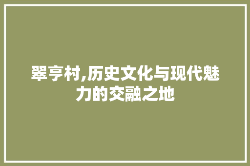 翠亨村,历史文化与现代魅力的交融之地