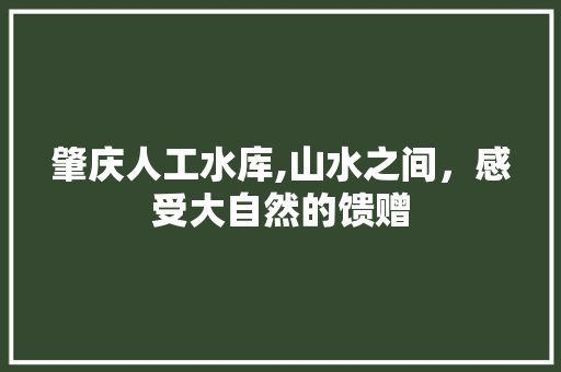 肇庆人工水库,山水之间，感受大自然的馈赠