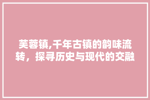 芙蓉镇,千年古镇的韵味流转，探寻历史与现代的交融之地