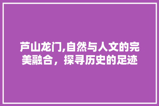 芦山龙门,自然与人文的完美融合，探寻历史的足迹  第1张