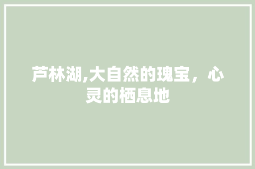 芦林湖,大自然的瑰宝，心灵的栖息地