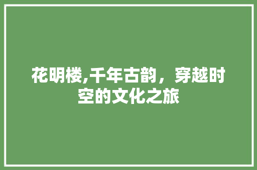 花明楼,千年古韵，穿越时空的文化之旅