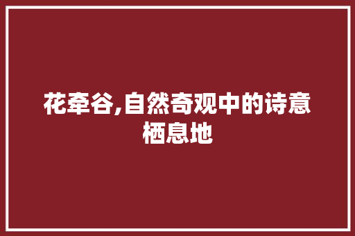 花牵谷,自然奇观中的诗意栖息地