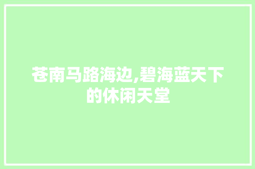 苍南马路海边,碧海蓝天下的休闲天堂