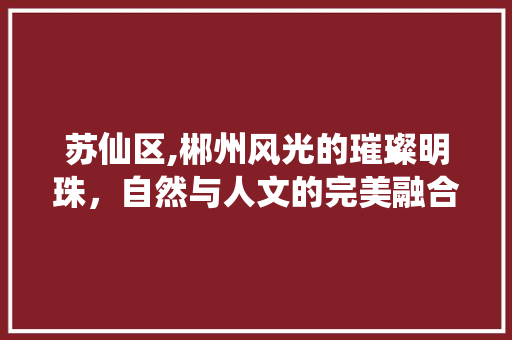 苏仙区,郴州风光的璀璨明珠，自然与人文的完美融合