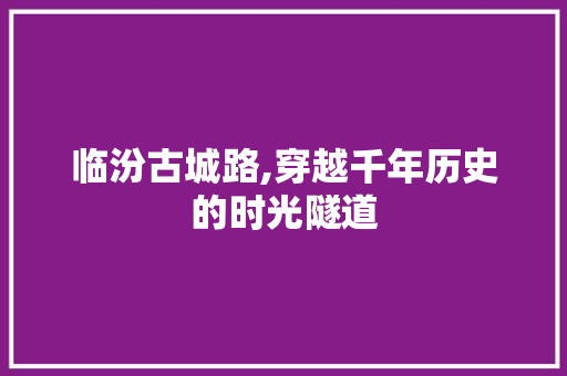 临汾古城路,穿越千年历史的时光隧道