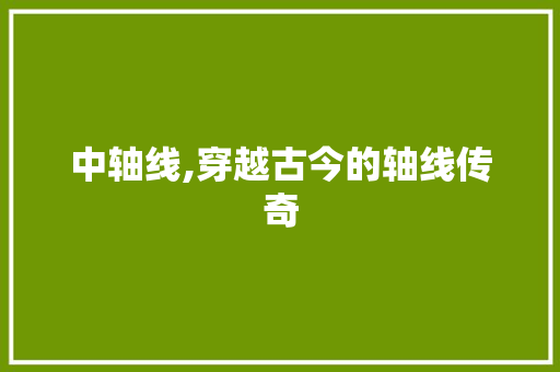 中轴线,穿越古今的轴线传奇  第1张