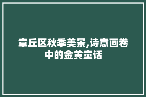 章丘区秋季美景,诗意画卷中的金黄童话