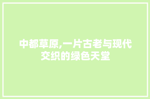 中都草原,一片古老与现代交织的绿色天堂