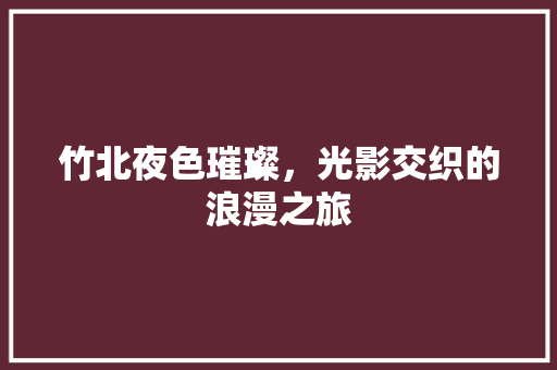 竹北夜色璀璨，光影交织的浪漫之旅