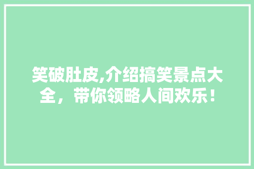 笑破肚皮,介绍搞笑景点大全，带你领略人间欢乐！