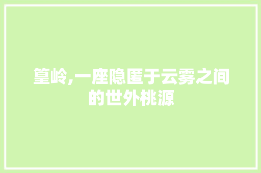 篁岭,一座隐匿于云雾之间的世外桃源