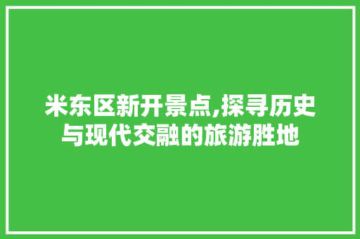 米东区新开景点,探寻历史与现代交融的旅游胜地