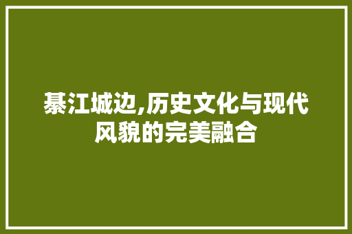 綦江城边,历史文化与现代风貌的完美融合