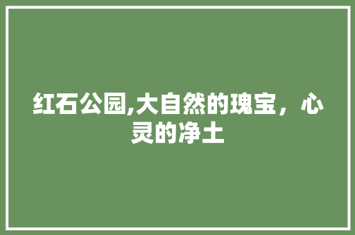 红石公园,大自然的瑰宝，心灵的净土