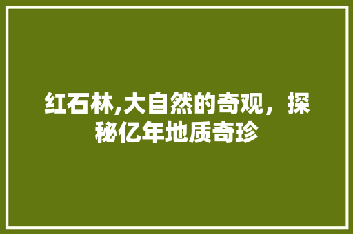 红石林,大自然的奇观，探秘亿年地质奇珍