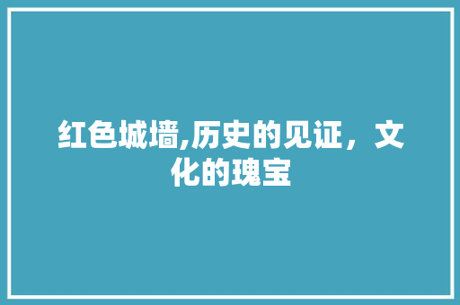 红色城墙,历史的见证，文化的瑰宝