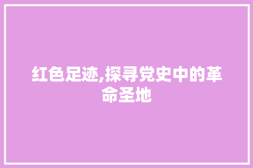 红色足迹,探寻党史中的革命圣地