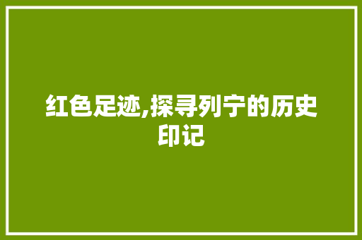 红色足迹,探寻列宁的历史印记