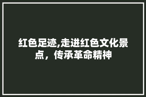 红色足迹,走进红色文化景点，传承革命精神