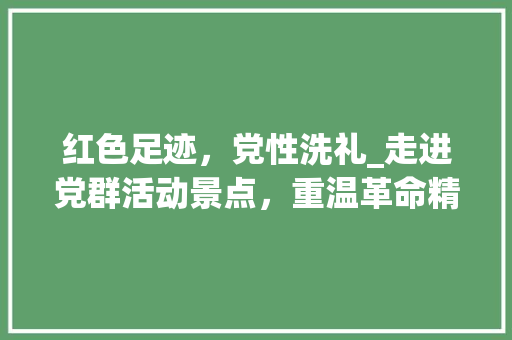 红色足迹，党性洗礼_走进党群活动景点，重温革命精神