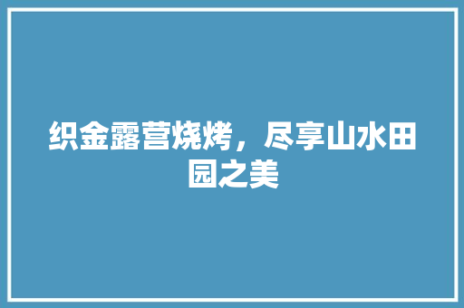 织金露营烧烤，尽享山水田园之美