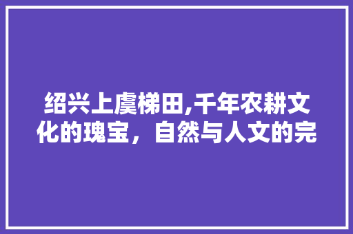 绍兴上虞梯田,千年农耕文化的瑰宝，自然与人文的完美融合