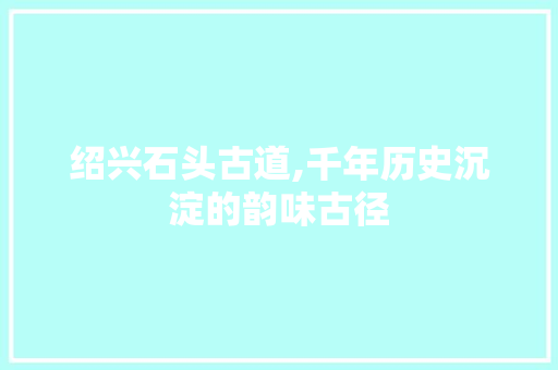 绍兴石头古道,千年历史沉淀的韵味古径