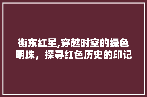 衡东红星,穿越时空的绿色明珠，探寻红色历史的印记