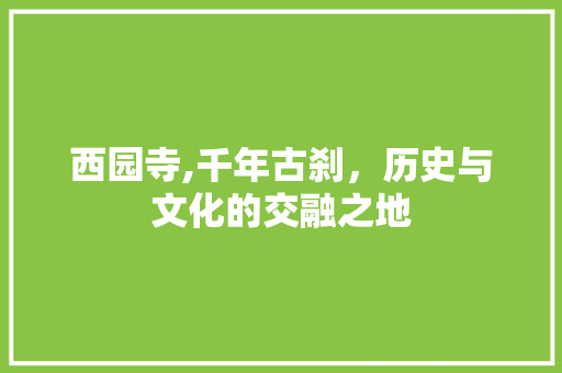 西园寺,千年古刹，历史与文化的交融之地