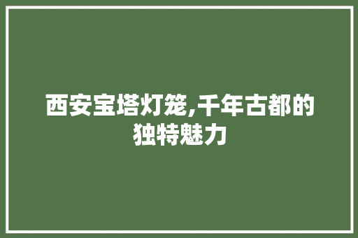 西安宝塔灯笼,千年古都的独特魅力