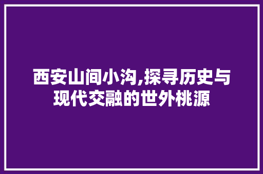 西安山间小沟,探寻历史与现代交融的世外桃源  第1张