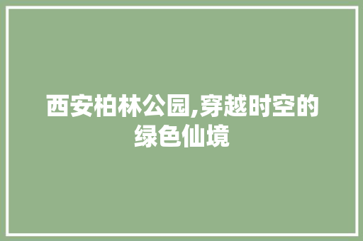 西安柏林公园,穿越时空的绿色仙境