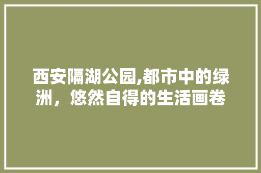 西安隔湖公园,都市中的绿洲，悠然自得的生活画卷