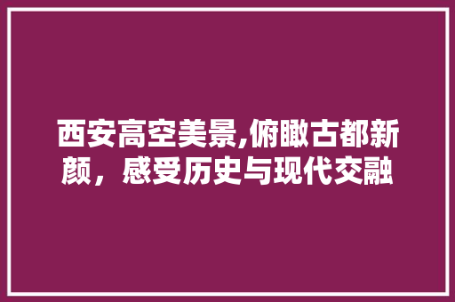 西安高空美景,俯瞰古都新颜，感受历史与现代交融