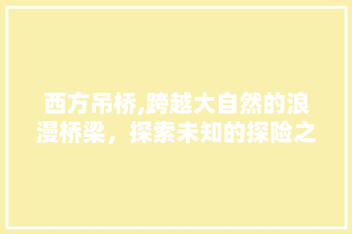 西方吊桥,跨越大自然的浪漫桥梁，探索未知的探险之旅