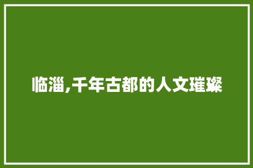 临淄,千年古都的人文璀璨  第1张