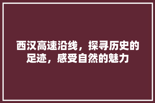 西汉高速沿线，探寻历史的足迹，感受自然的魅力