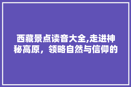 西藏景点读音大全,走进神秘高原，领略自然与信仰的交融