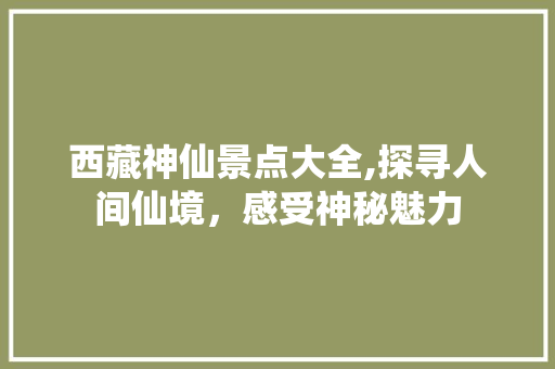 西藏神仙景点大全,探寻人间仙境，感受神秘魅力