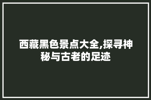 西藏黑色景点大全,探寻神秘与古老的足迹