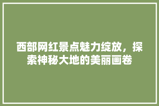 西部网红景点魅力绽放，探索神秘大地的美丽画卷