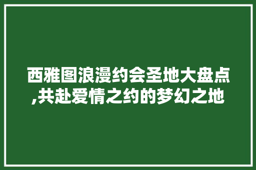 西雅图浪漫约会圣地大盘点,共赴爱情之约的梦幻之地