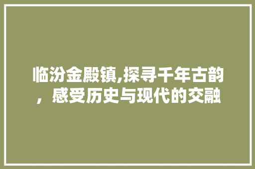 临汾金殿镇,探寻千年古韵，感受历史与现代的交融