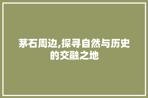 茅石周边,探寻自然与历史的交融之地